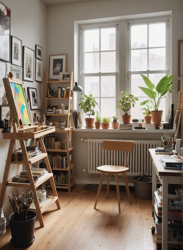 long office hallway tunnel view with gall doors on the sides